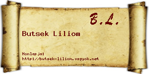 Butsek Liliom névjegykártya